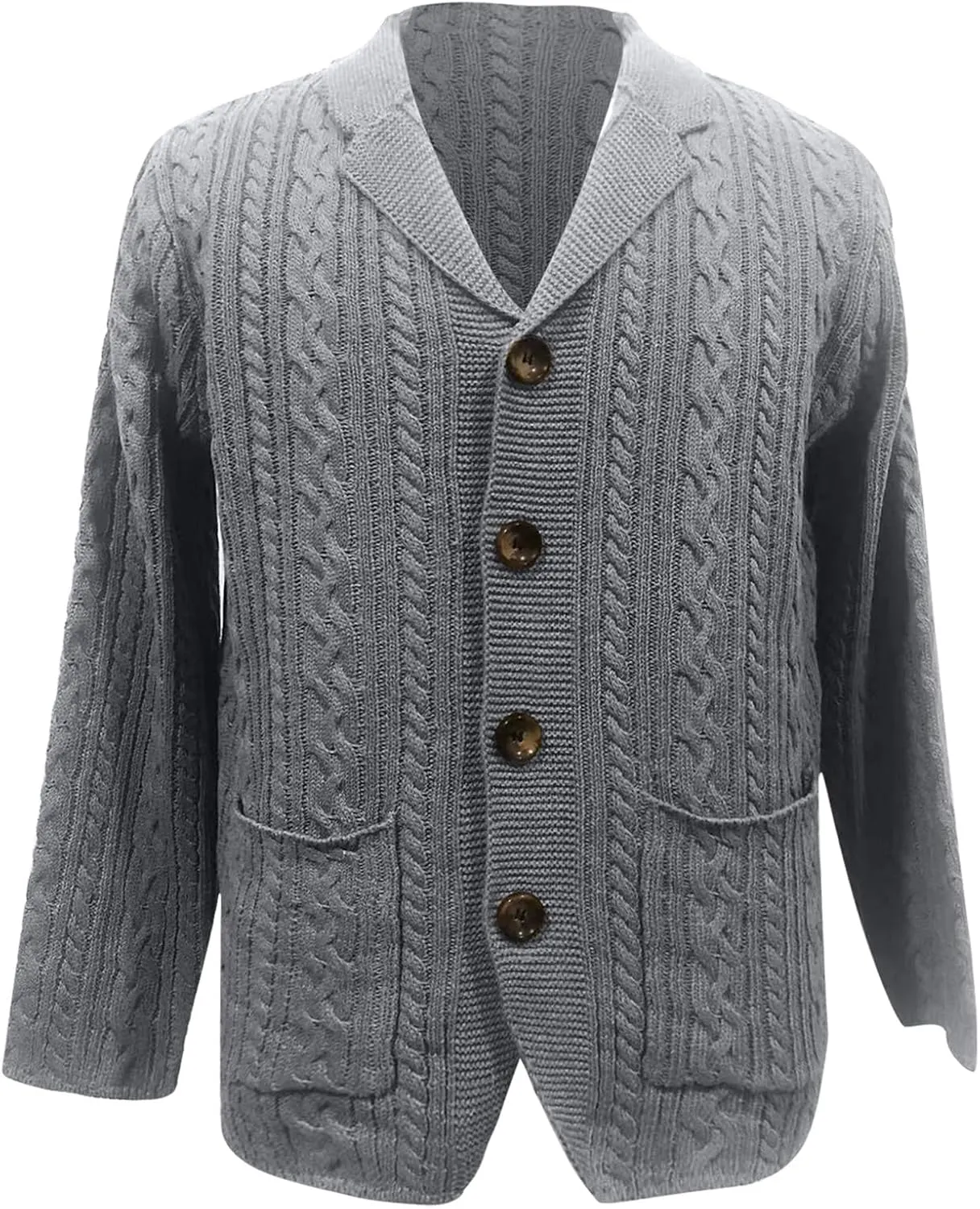Mens Cardigan Sweaters Knitted Long Sleeve Cable Twisted Knit Warm Winter Sweater Casual Button Down Knitt Sweaters