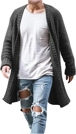 Men's Cardigan Sweaters with Buttons Knit Lapel Oversized Cardigan Thick Warm Casual Winter Cardigan
