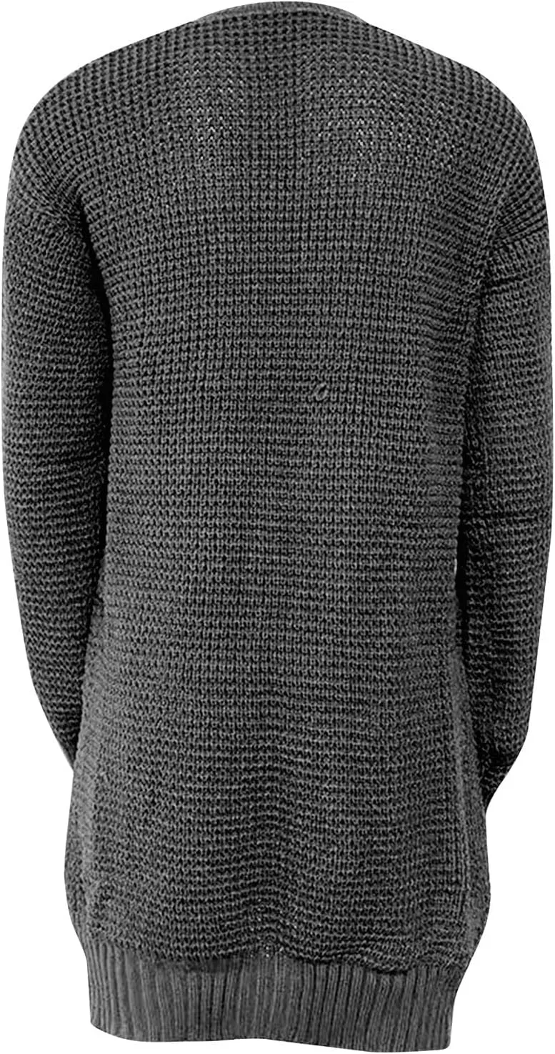 Men's Cardigan Sweaters with Buttons Knit Lapel Oversized Cardigan Thick Warm Casual Winter Cardigan