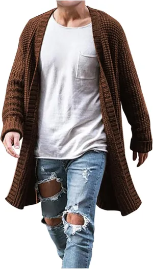 Men's Cardigan Sweaters with Buttons Knitted Lapel Oversized Cardigan Sweater Lightweight Warm Lounge Winter Cardigan
