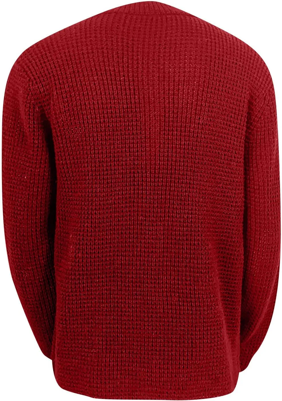 Mens Cardigan with Buttons Knitted Lapel Oversized Cardigan Sweater Lightweight Warm Lounge Winter Cardigan