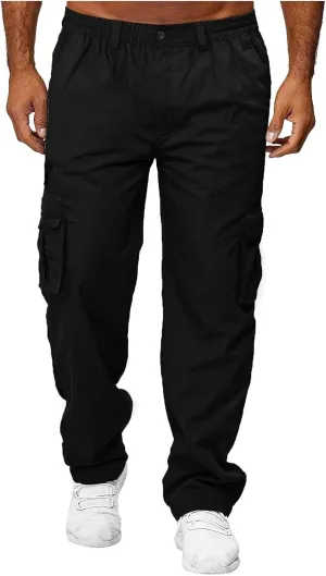 Men's Cargo Pants Multi Pockets Tactical Sweatpants Hiking Work Military Army Pants Lightweight Travel Pants
