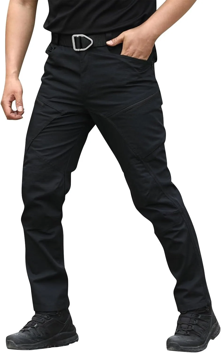 Mens Cargo Pants Waterproof Stretch Tactical Pants with Multi Pockets Baggy Outdoor Camo Ripstop Hiking Pants