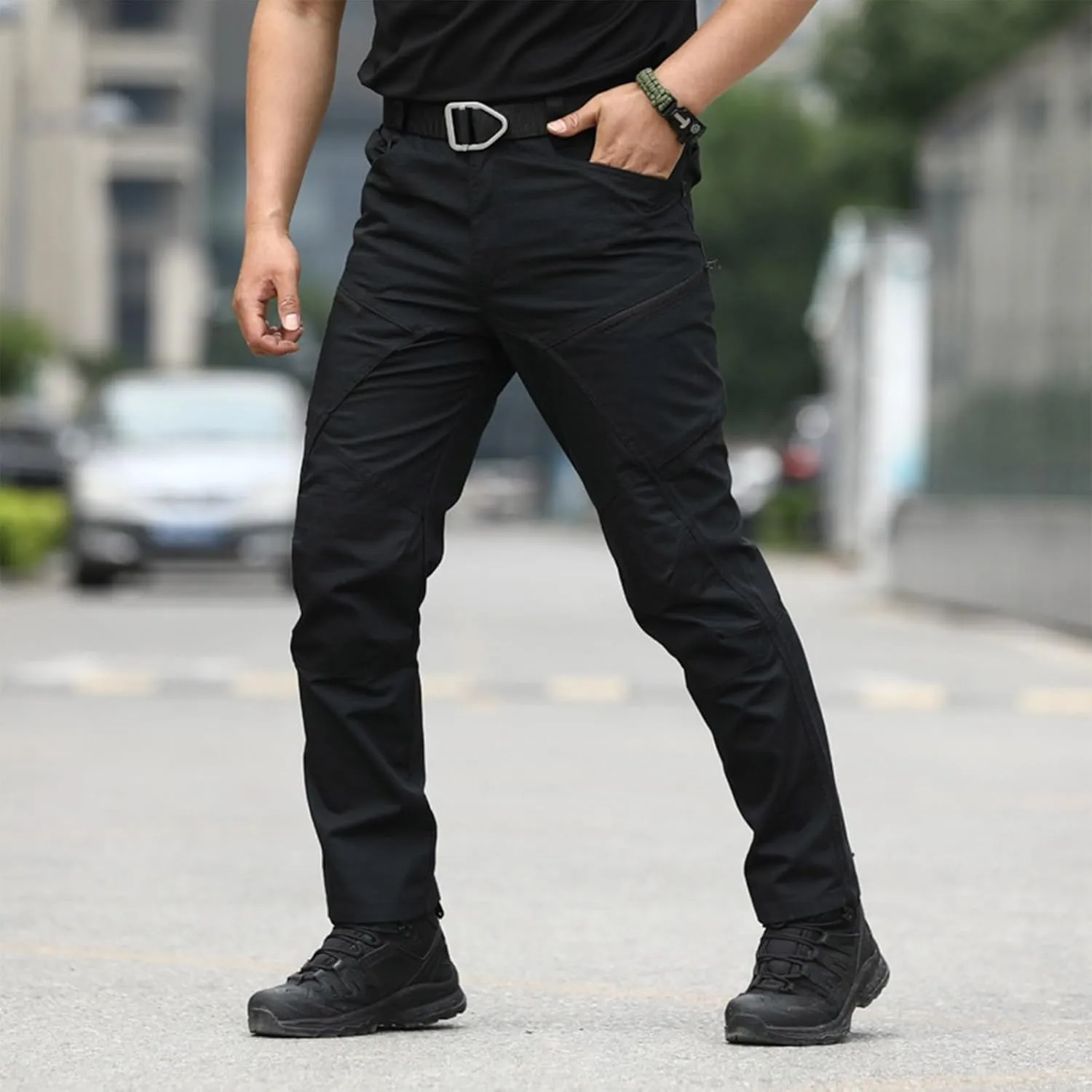 Mens Cargo Pants Waterproof Stretch Tactical Pants with Multi Pockets Baggy Outdoor Camo Ripstop Hiking Pants