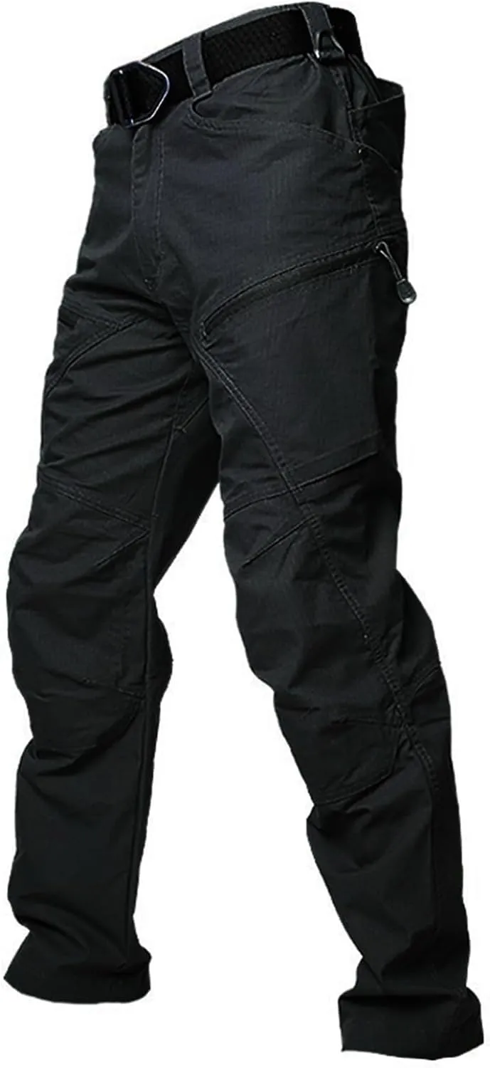 Mens Cargo Pants Waterproof Stretch Tactical Pants with Multi Pockets Baggy Outdoor Camo Ripstop Hiking Pants