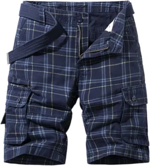 Mens Cargo Shorts Cotton Work Shorts Multi Pocket Casual Workout Shorts Loose Fit Military Cargo Shorts with No Belt