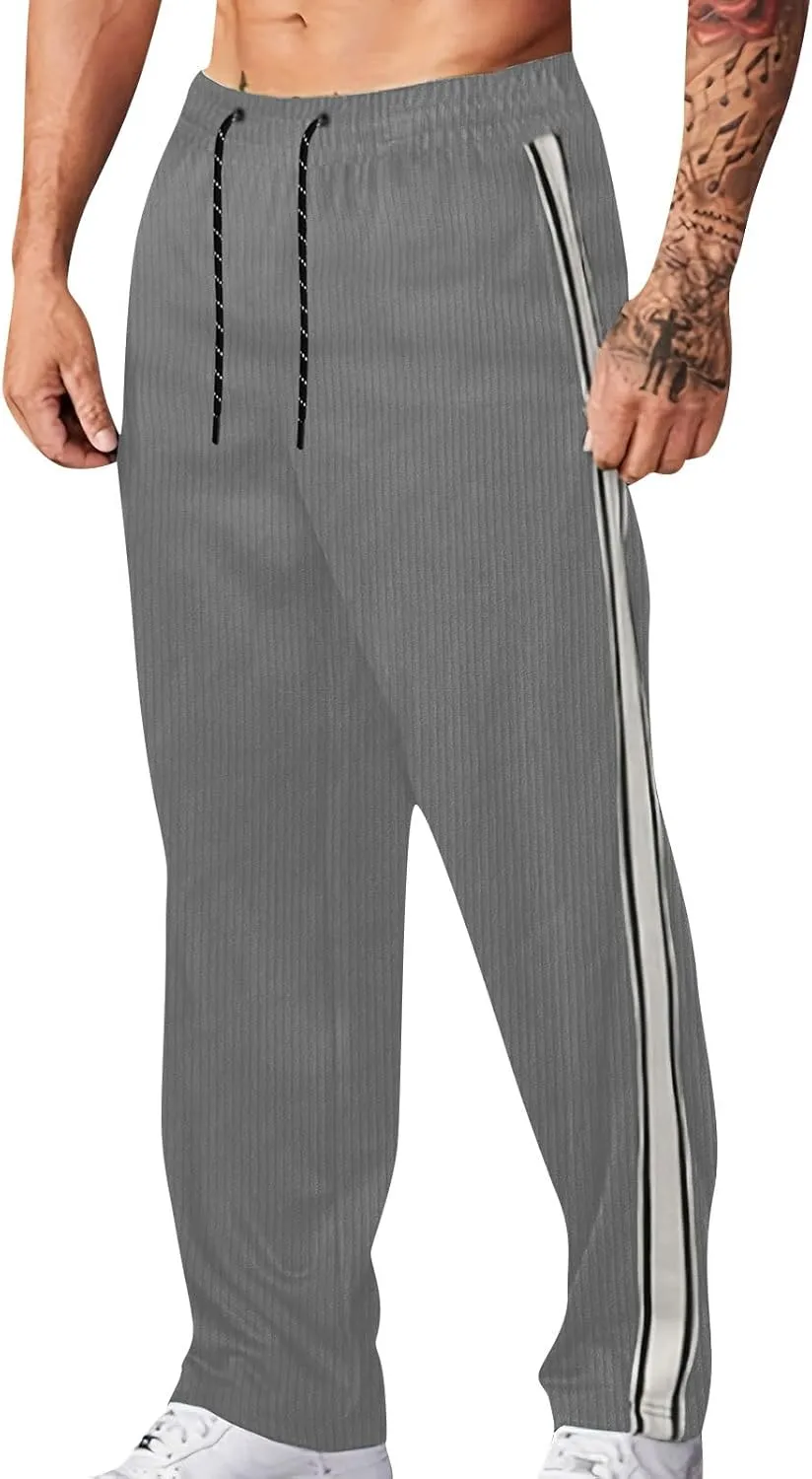 Men's Cargo Sweatpants Joggers Casual Pants with Pockets for Hiking Athletic Workout Trousers Y2k Baggy Track Pants