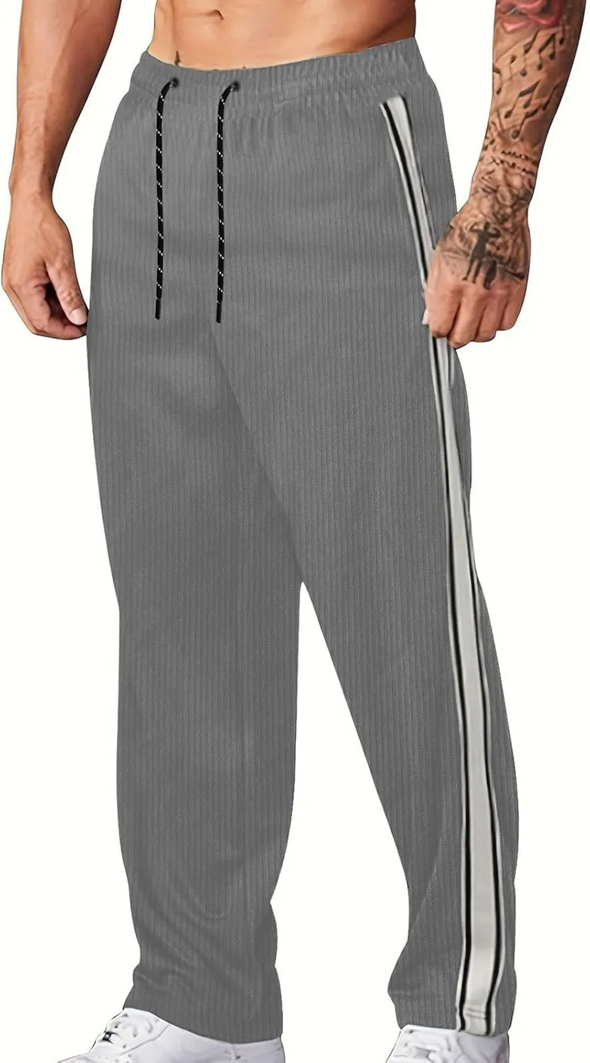 Men's Cargo Sweatpants Joggers Casual Pants with Pockets for Hiking Athletic Workout Trousers Y2k Baggy Track Pants