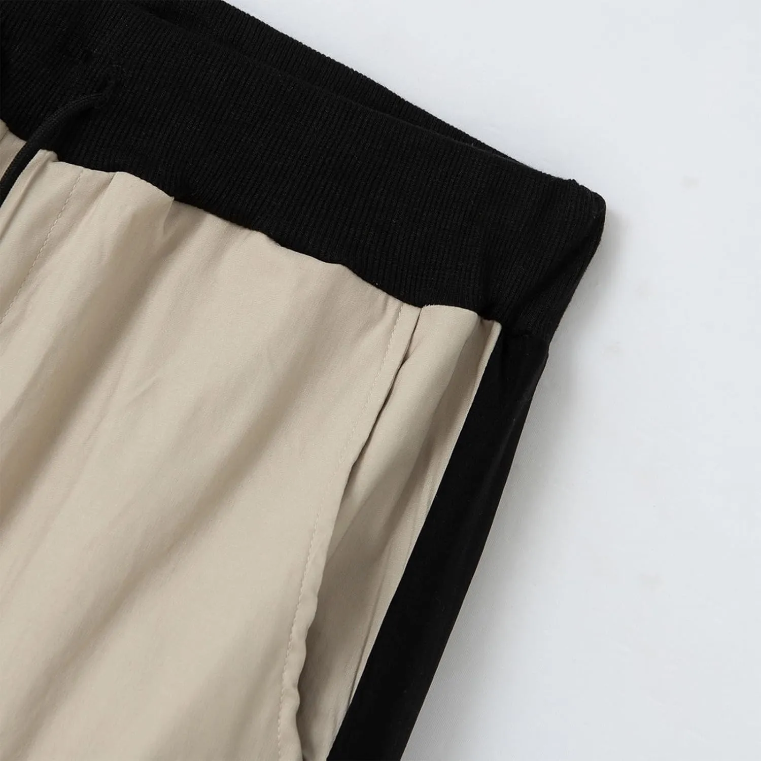 Men's Casual Cotton Cargo Pants Elastic Waist with Belt Cargo Men's Cargo Pants Elastic Waistband Chino Slim Skinny
