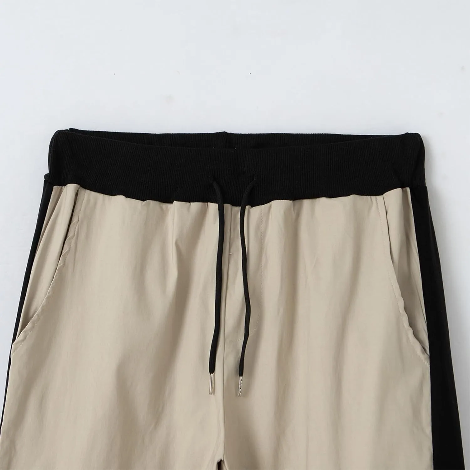 Men's Casual Cotton Cargo Pants Elastic Waist with Belt Cargo Men's Cargo Pants Elastic Waistband Chino Slim Skinny