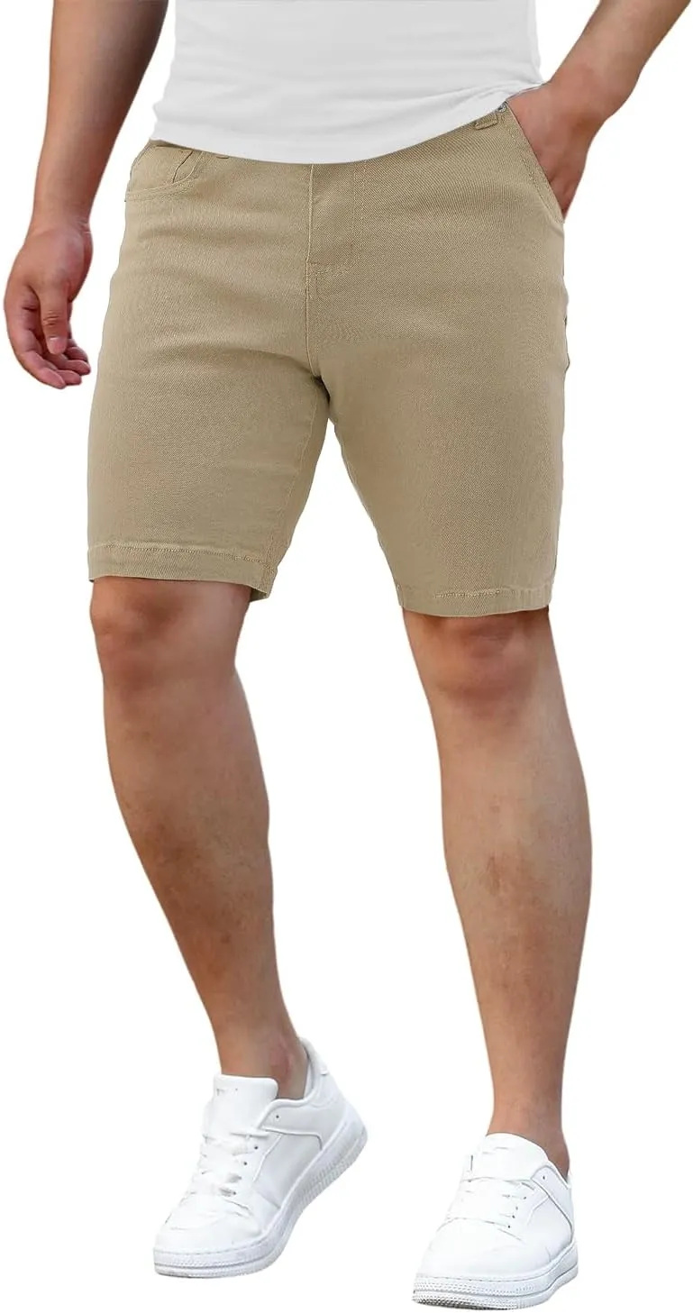 Men's Casual Slim Fit Denim Jean Shorts Skinny Stretch Summer Hot Short