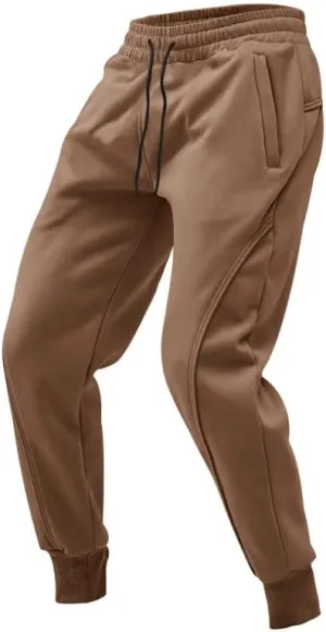 Mens Casual Sweatpants Drawstring Elastic Waist Jogger Pants Active Athletic Stylish Workout Track Tapered Trousers