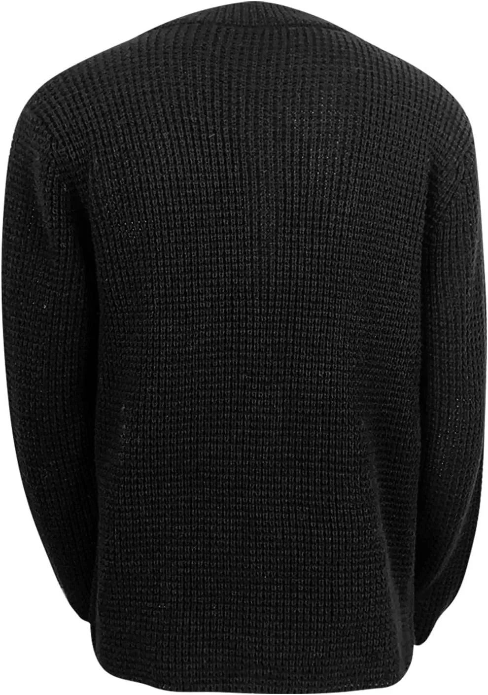 Men's Fall Button Down Knitted Cardigan Sweater Casual Stand Collar Winter Business Blazer Jacket with Pockets