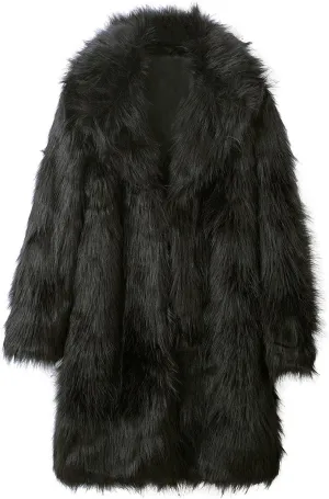 Mens Faux Fur Coat Jacket Maxi Winter Warm Thicken Furry Overcoat Luxury Business Fluffy Fur Y2K Cardigan Outerwear
