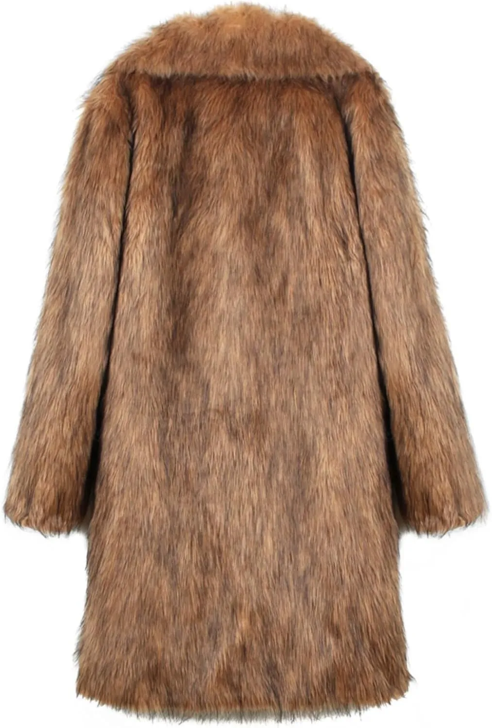 Men's Faux Fur Coat Winter Long Faux Fur Fluffy Cardigan Jacket Overcoat Warm Thick Soft Open Front Jacket Outerwear