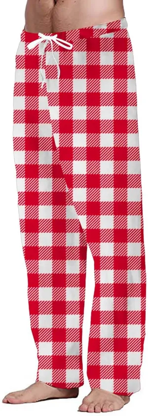 Men's Fleece Jogger Pant Men's Spring Summer Autumn and Winter Classic Fashion Leggings Plaid Wash Cotton Workout