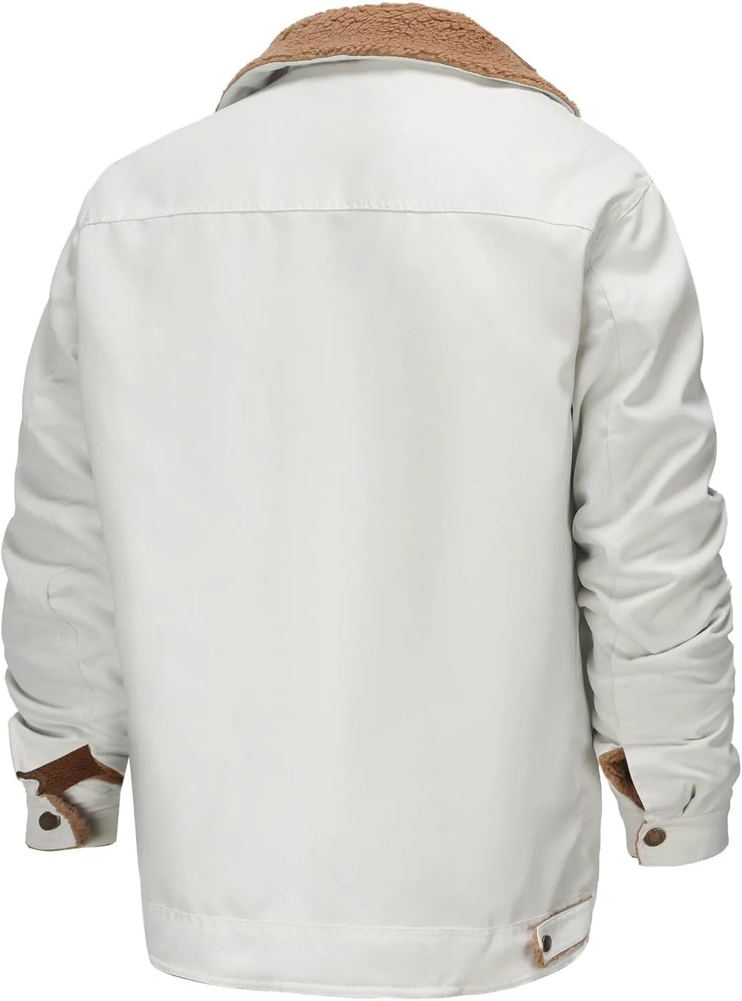 Men's Fleece Lined Jacket Trucker Jacket Button Down Jackets Turn Down Collar Jacket Faux Fur Coat Casual Winter Coats