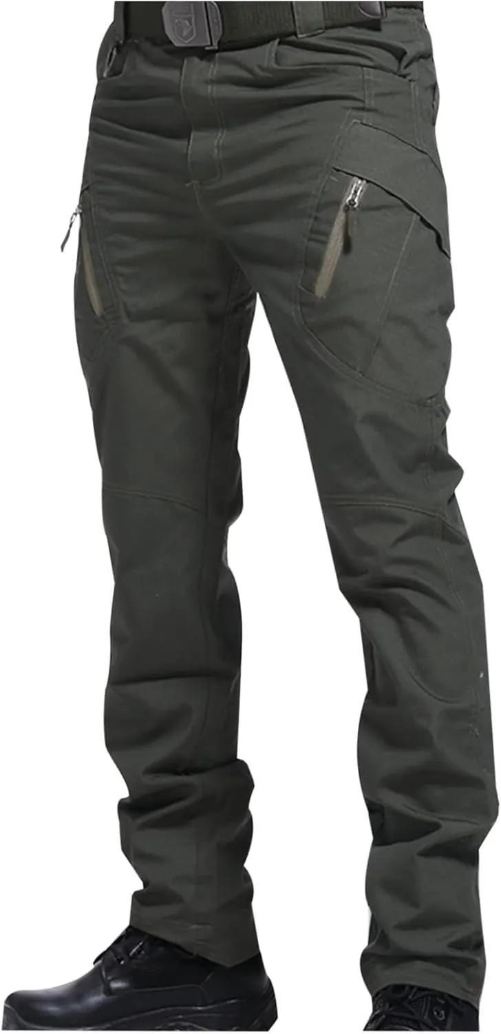 Men's Hiking Tactical Pants Outdoor Casual Waterproof Cargo Pants with Multi Pockets Sport Baggy Combat Work Pants