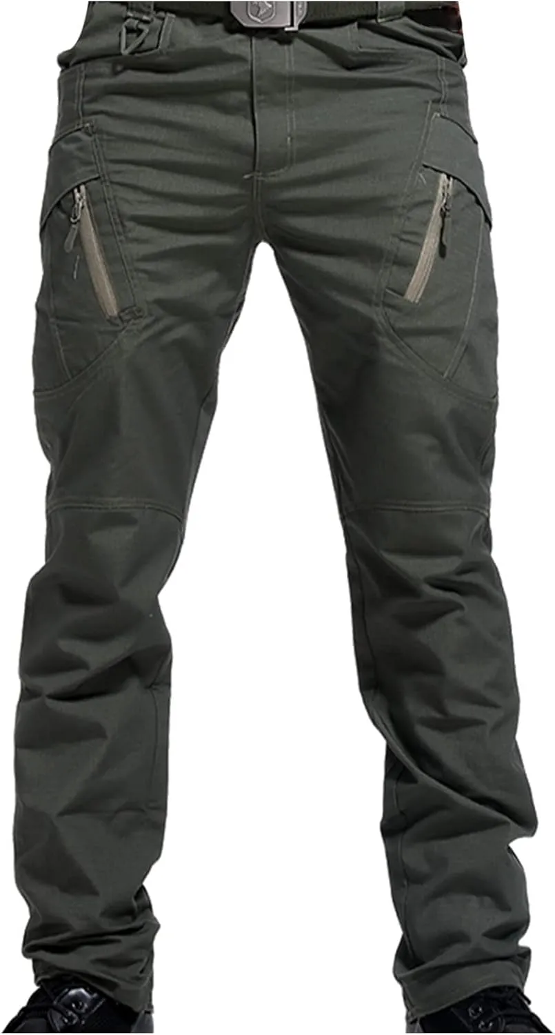 Men's Hiking Tactical Pants Outdoor Casual Waterproof Cargo Pants with Multi Pockets Sport Baggy Combat Work Pants