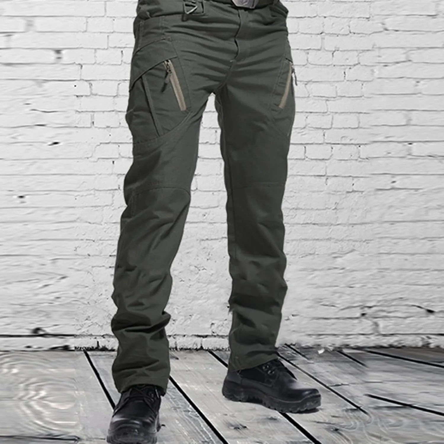 Men's Hiking Tactical Pants Outdoor Casual Waterproof Cargo Pants with Multi Pockets Sport Baggy Combat Work Pants