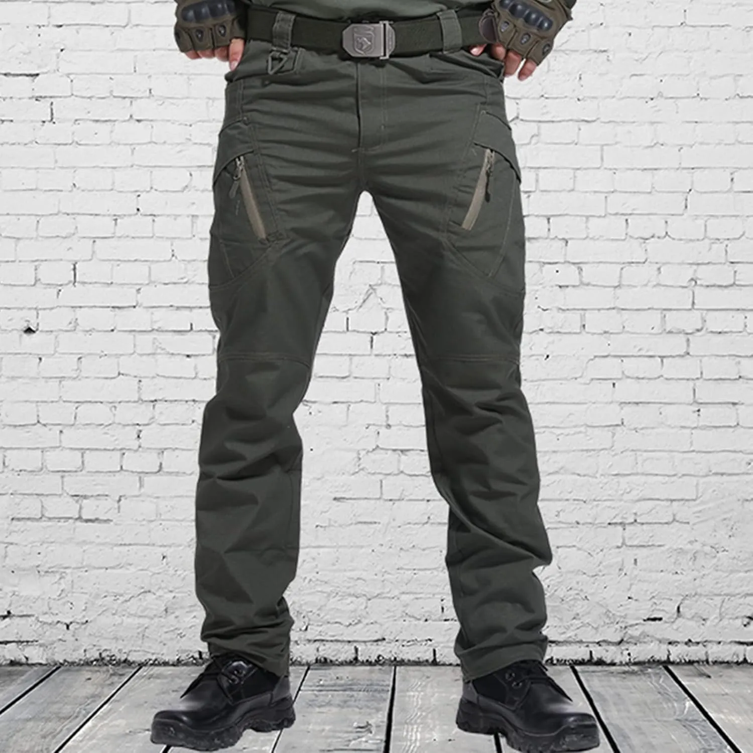 Men's Hiking Tactical Pants Outdoor Casual Waterproof Cargo Pants with Multi Pockets Sport Baggy Combat Work Pants