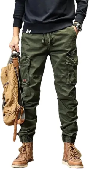 Mens Joggers Cargo Pants Multi-Pocket Trousers Sweatpants Streetwear Military Track Pants