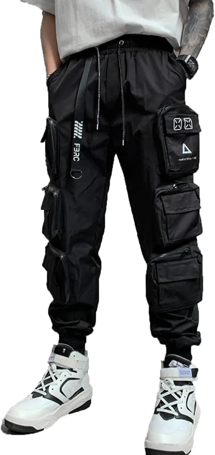 Men's Joggers Punk Cargo Baggy Techwear Hip Hop Harem Streetwear Tactical Track Pants