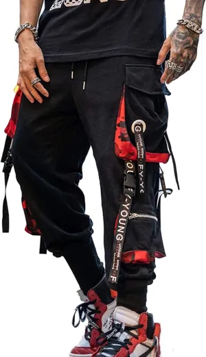 Men's Joggers Punk Cargo Baggy Techwear Hip Hop Harem Streetwear Tactical Track Pants