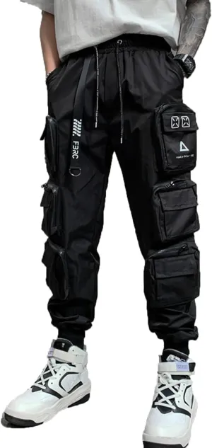 Men's Joggers Punk Cargo Baggy Techwear Hip Hop Harem Streetwear Tactical Track Pants