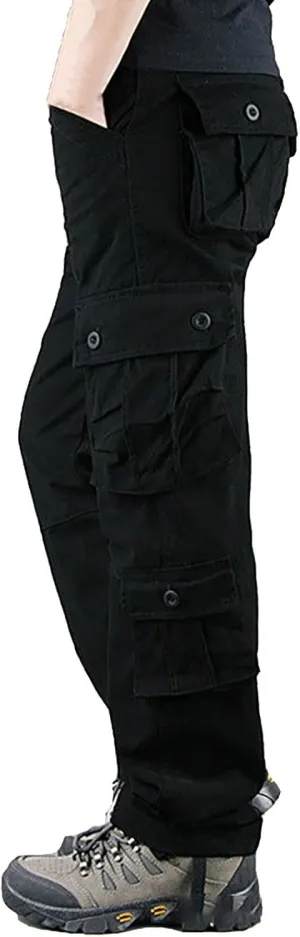 Men's Joggers Sweatpants Pants Men's Elastic Multi Pocket Pants Outdoor Straight Tube Active Running Jogger Pants