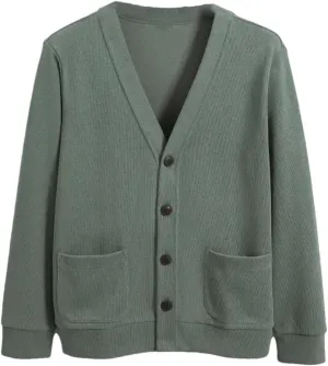 Men's Knitted Cardigan Sweater Casual V-Neck Cardigans Long Sleeve Button Down Sweaters