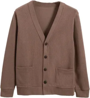 Men's Knitted Cardigan Sweater Casual V-Neck Cardigans Long Sleeve Button Down Sweaters