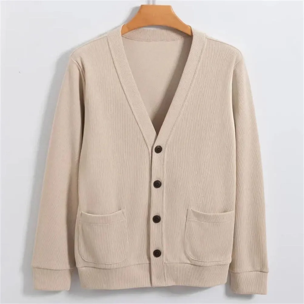 Men's Knitted Cardigan Sweater Casual V-Neck Cardigans Long Sleeve Button Down Sweaters