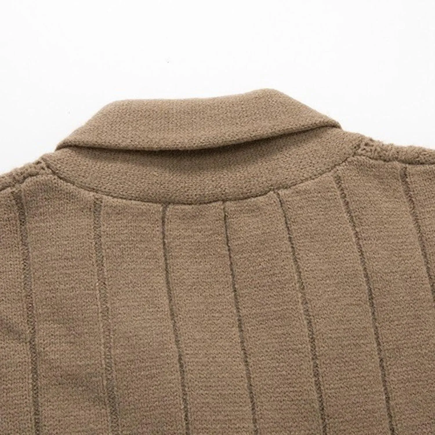 Men's Knitted Collar Button-Down Cardigan Patterned Open Front Cardigans Fashion Fall Winter Sweater