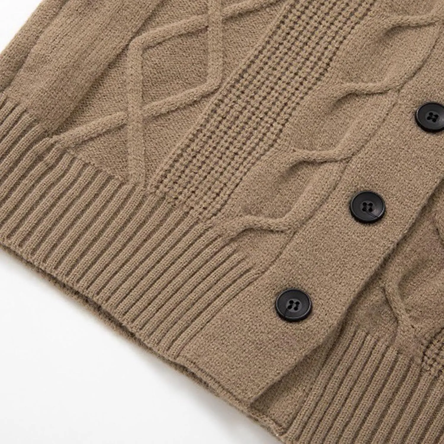 Men's Knitted Collar Button-Down Cardigan Patterned Open Front Cardigans Fashion Fall Winter Sweater