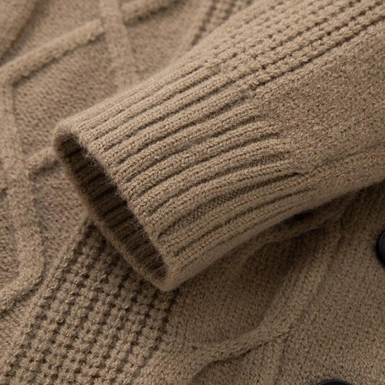 Men's Knitted Collar Button-Down Cardigan Patterned Open Front Cardigans Fashion Fall Winter Sweater