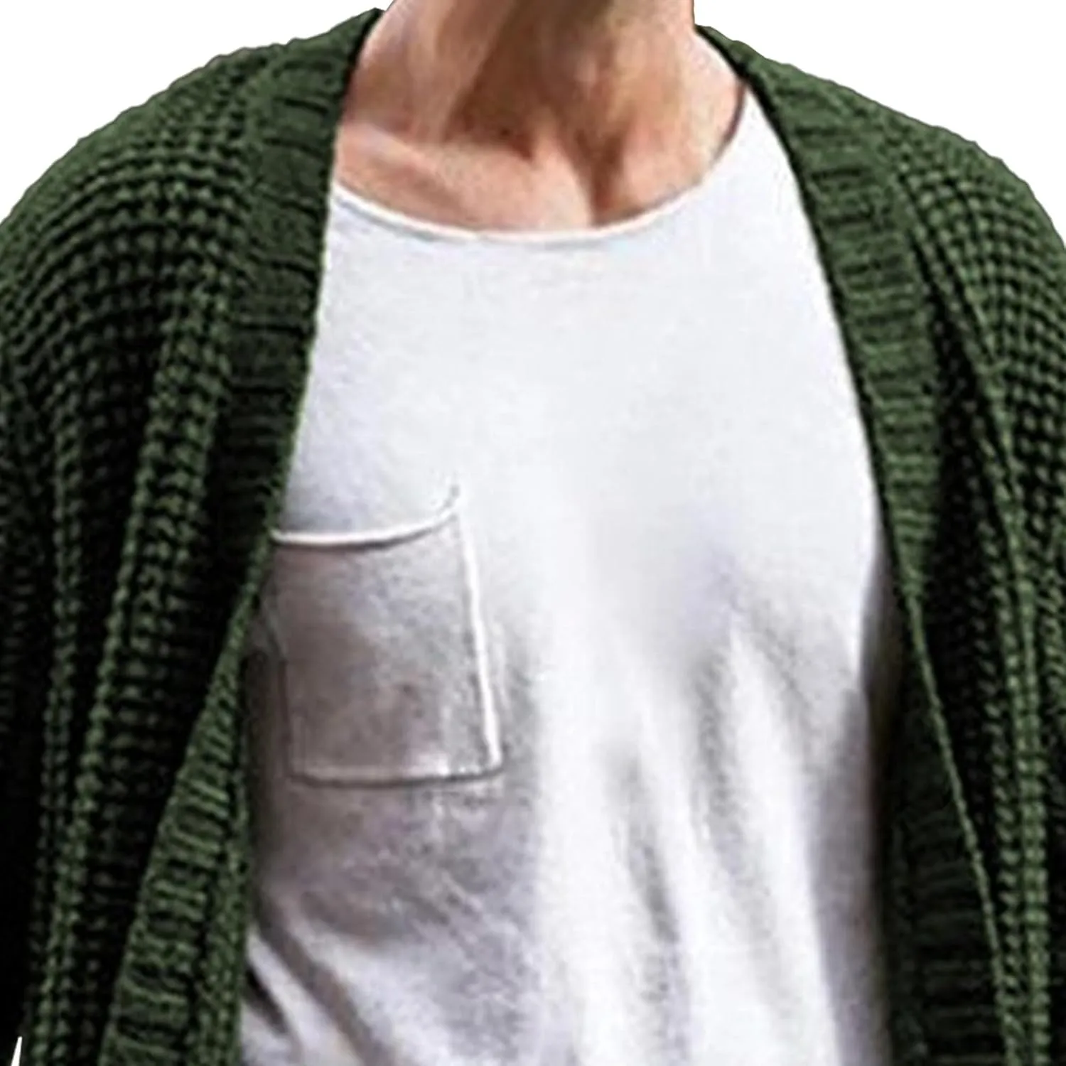Men's Long Cardigan Sweaters Casual Cable Knit V Neck Open Front Cardigans Ribbed Long Winter Knitted Sweaters
