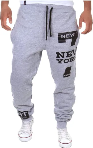 Men's Pants Trendy Casual Printed Workout Joggers with Pockets