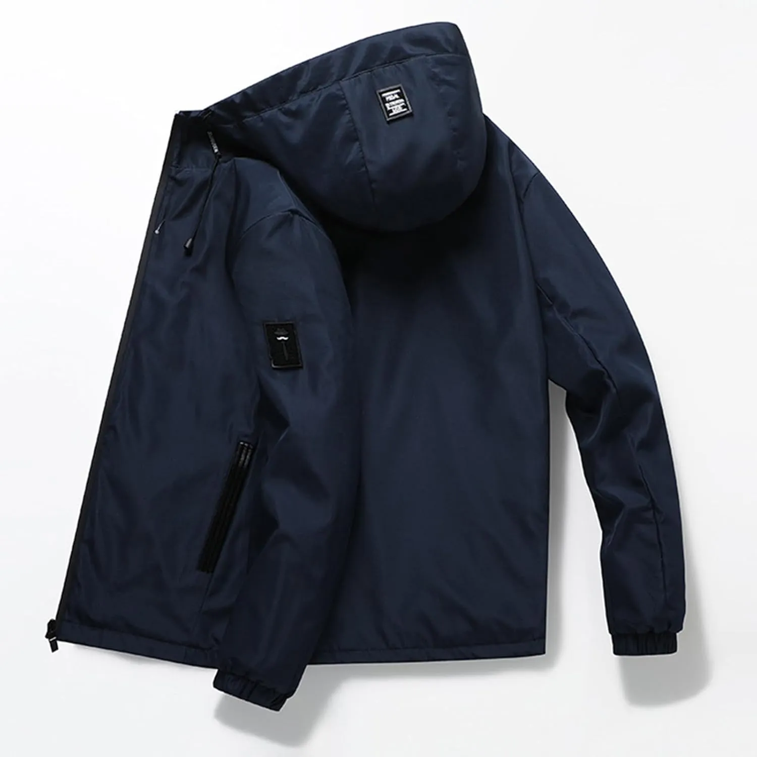 Mens Rain Jacket Lightweight Waterproof Raincoat Outdoor Active Travel Mountaineering Windbreaker with Hood Pocket