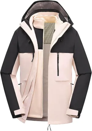 Mens Rain Jackets Lightweight Waterproof Windproof Thickened Jacket Winter 3 In 1 Hoodie Jacket Men with Hood
