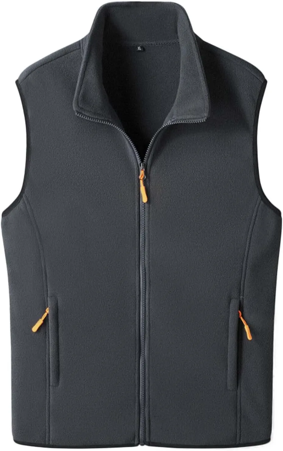 Mens Sherpa Fleece Lined Vest Stand Collar Warm Winter Zipper Vest Jackets Outerwear Windproof Outdoor Sleeveless Vest