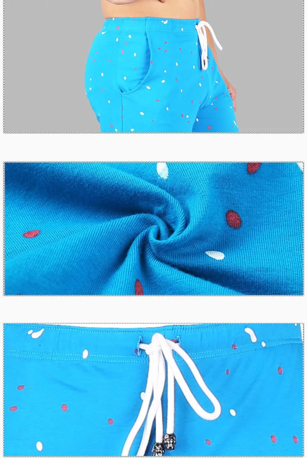 Mens Sleep Shorts Cotton Pajama Shorts Sleepwear Lounge Shorts with Pockets for Summer