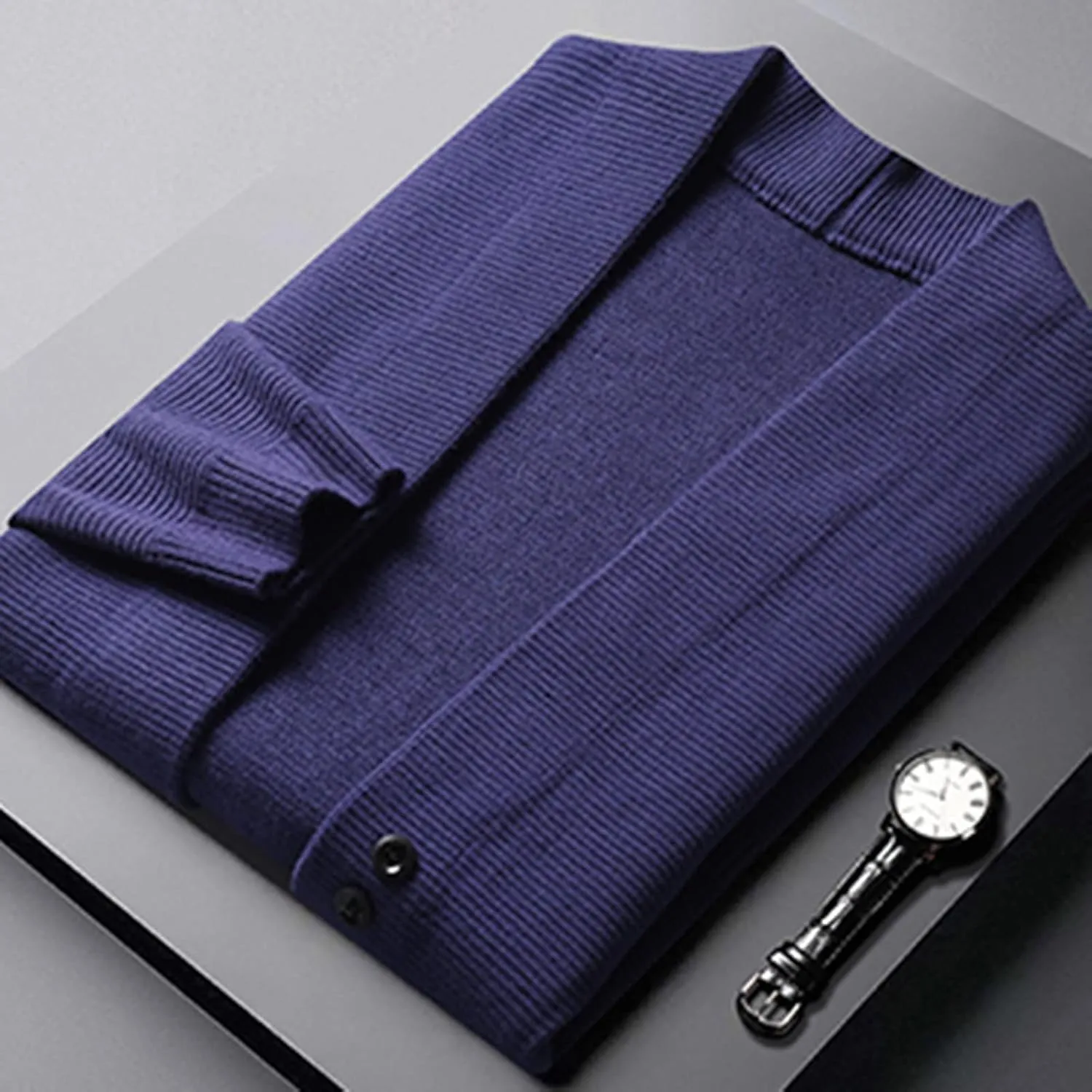 Mens Sweater Men's Wool Blended Cardigan Sweaters V Neck Button Down Cardigans with Pockets