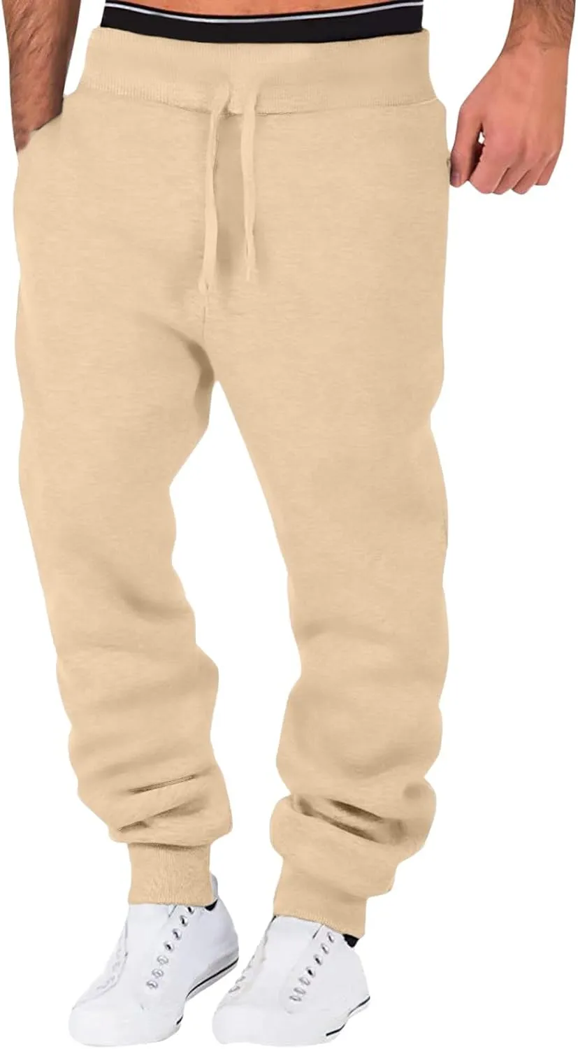 Mens Sweatpants with Pockets Big and Tall Drawstring Pant Mens Cargo Joggers Elastic Waist Slim Fit Punk Cargo Baggy