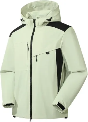 Men's Tactical Jacket Waterproof Softshell Fleece Lined Hooded Coats Outdoor Hiking Windbreaker