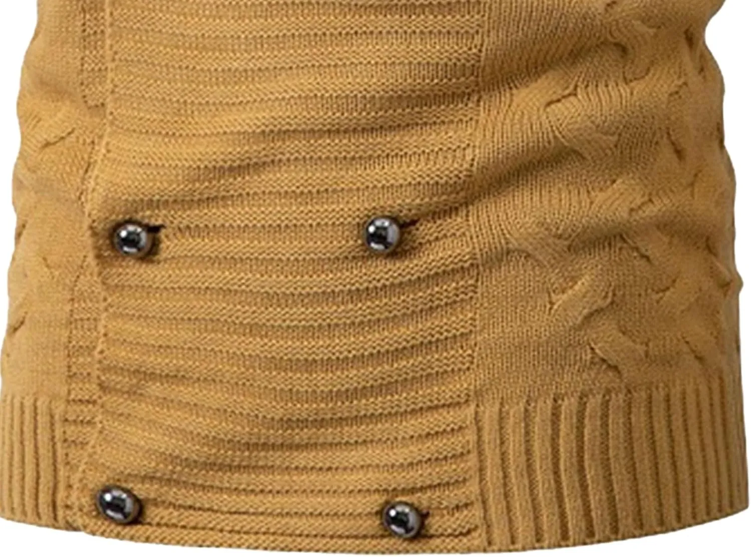 Men's V Collar Cable Knit Cardigan Sweater Button Down Loose Fit Sweater Casual Warm Cardigans