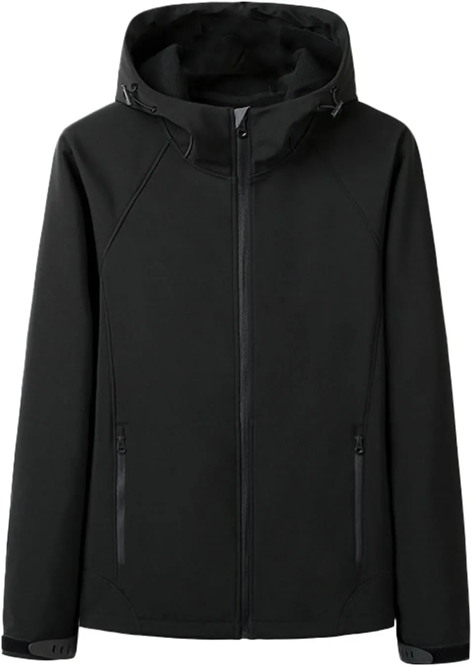 Men's Waterproof Jackets Cozy Shell Hiking Windbreaker Jacket Hooded Fleece Rain Coats Multi-Pockets Outdoor Fishing