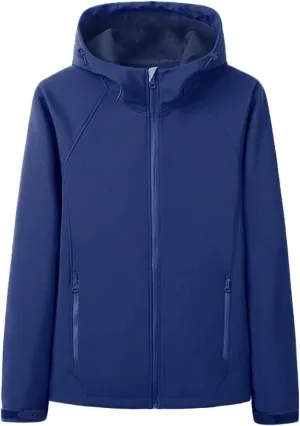 Men's Waterproof Jackets Cozy Shell Hiking Windbreaker Jacket Hooded Fleece Rain Coats Multi-Pockets Outdoor Fishing