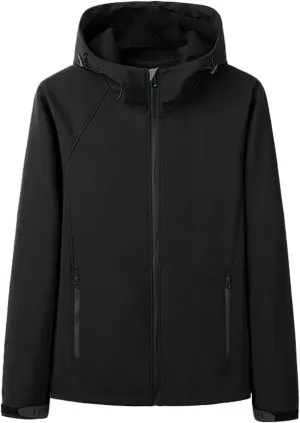 Men's Waterproof Jackets Cozy Shell Hiking Windbreaker Jacket Hooded Fleece Rain Coats Multi-Pockets Outdoor Fishing