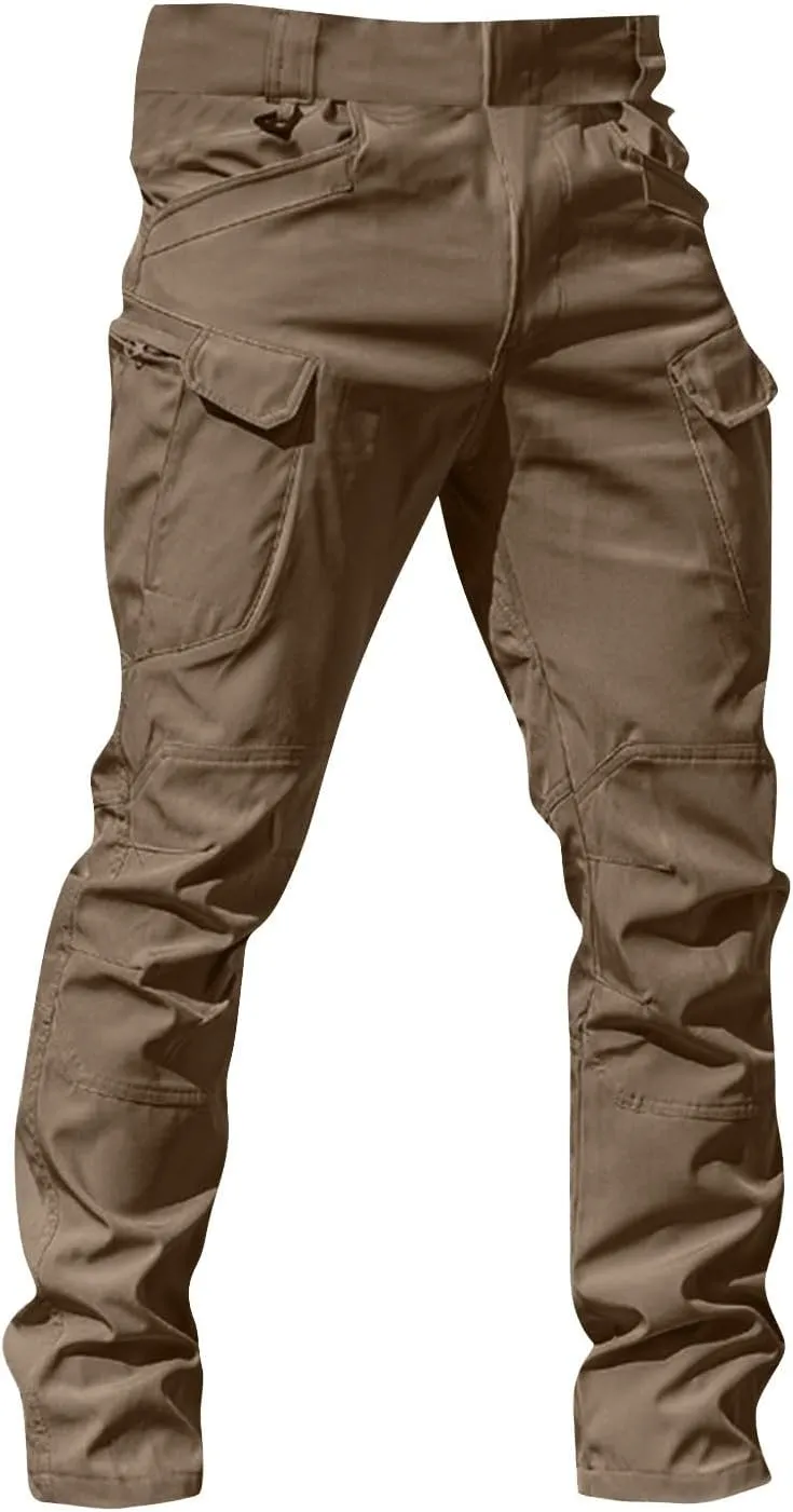 OIOLOYJM Cargo Pants for Men Relaxed Fit Work Hiking Waterproof Pants Stretch Tactical Pants Lightweight Outdoor Travel Pants